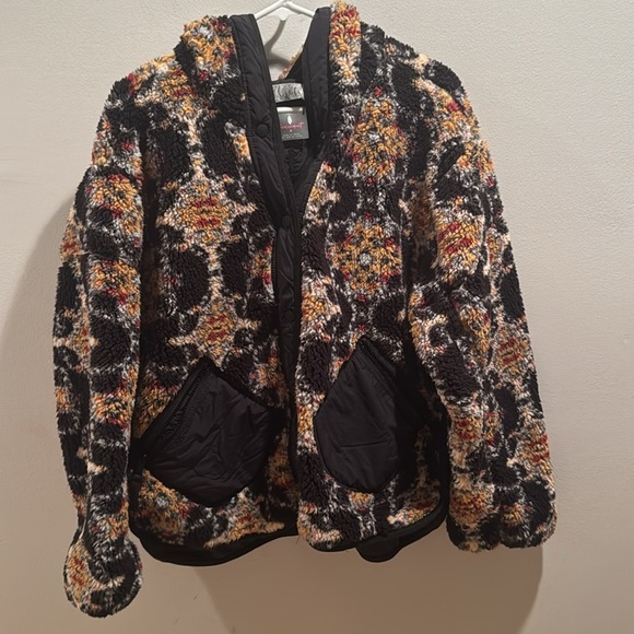 Free People Movement Elevation Jacquard Reversible Fleece Hooded Jacket Small - Picture 3 of 11